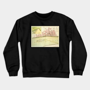 Antique Map of Philadelphia,  Pennsylvania by Benjamin Easburn Crewneck Sweatshirt